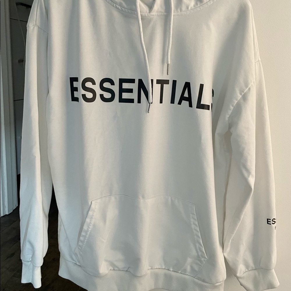 White FOG Essentials hoodie. Super lightweight, in good condition
